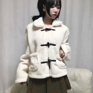 New Basic Duffle Coat Fur Jacket