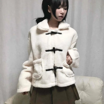 New Basic Duffle Coat Fur Jacket