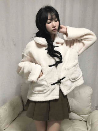 New Basic Duffle Coat Fur Jacket