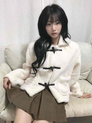 New Basic Duffle Coat Fur Jacket