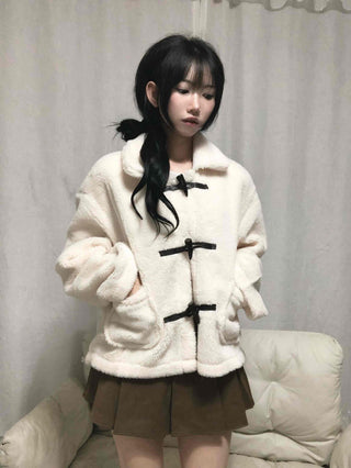 New Basic Duffle Coat Fur Jacket
