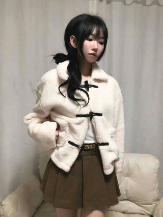 New Basic Duffle Coat Fur Jacket