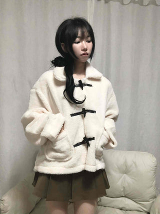 New Basic Duffle Coat Fur Jacket