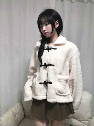 New Basic Duffle Coat Fur Jacket