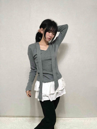 Shirred Layered Mini Skirt