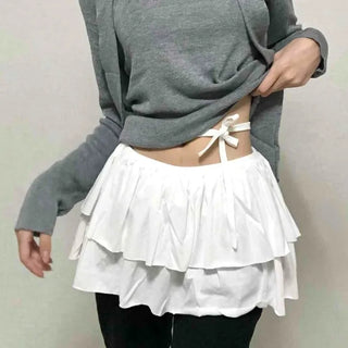 Shirred Layered Mini Skirt