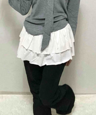 Shirred Layered Mini Skirt