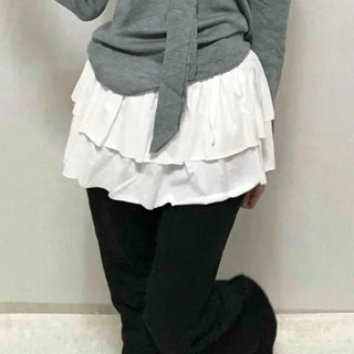 Shirred Layered Mini Skirt