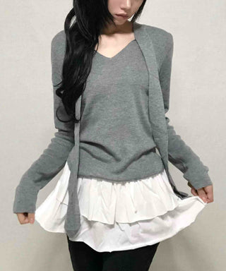 Shirred Layered Mini Skirt