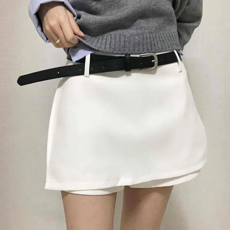 Simple Trendy Viscose H-Line Mini Skirt