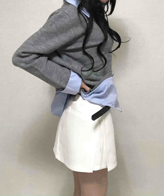 Simple Trendy Viscose H-Line Mini Skirt