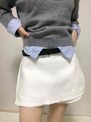 Simple Trendy Viscose H-Line Mini Skirt