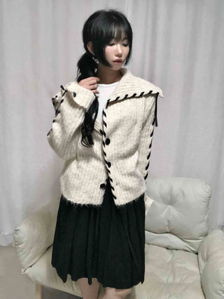 Daily Sailor Collar Knit Cardigan