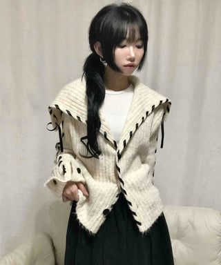 Daily Sailor Collar Knit Cardigan