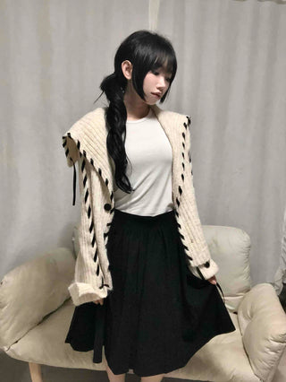 Daily Sailor Collar Knit Cardigan
