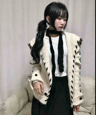 Daily Sailor Collar Knit Cardigan