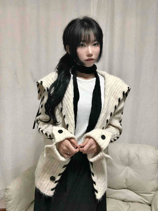 Daily Sailor Collar Knit Cardigan