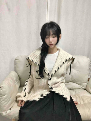 Daily Sailor Collar Knit Cardigan
