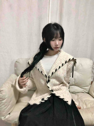 Daily Sailor Collar Knit Cardigan