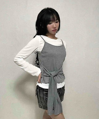 Natural Bustier Long Sleeve T-shirt