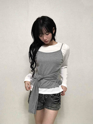 Natural Bustier Long Sleeve T-shirt
