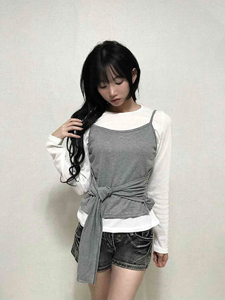 Natural Bustier Long Sleeve T-shirt