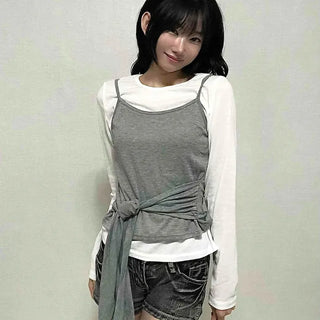 Natural Bustier Long Sleeve T-shirt