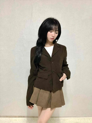 Minimal Corduroy Tailored Collar Jacket