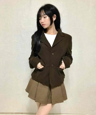 Minimal Corduroy Tailored Collar Jacket