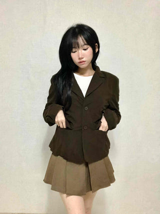 Minimal Corduroy Tailored Collar Jacket