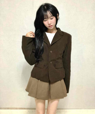 Minimal Corduroy Tailored Collar Jacket