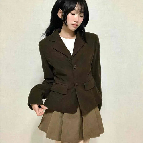 Minimal Corduroy Tailored Collar Jacket