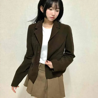 Minimal Corduroy Tailored Collar Jacket