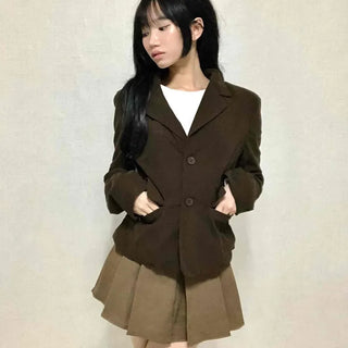 Minimal Corduroy Tailored Collar Jacket