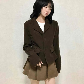 Minimal Corduroy Tailored Collar Jacket