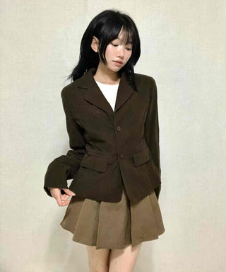 Minimal Corduroy Tailored Collar Jacket