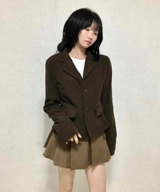Minimal Corduroy Tailored Collar Jacket