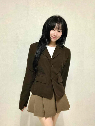 Minimal Corduroy Tailored Collar Jacket