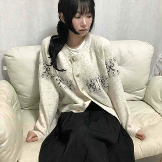Ribbon Nordic Knit Cardigan