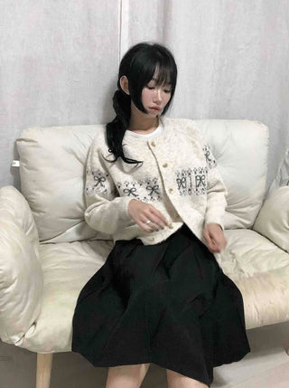 Ribbon Nordic Knit Cardigan