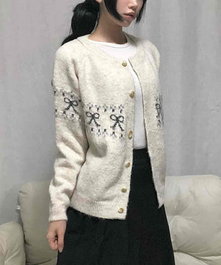 Ribbon Nordic Knit Cardigan
