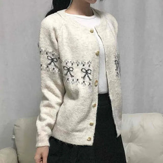 Ribbon Nordic Knit Cardigan