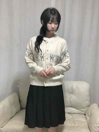 Ribbon Nordic Knit Cardigan
