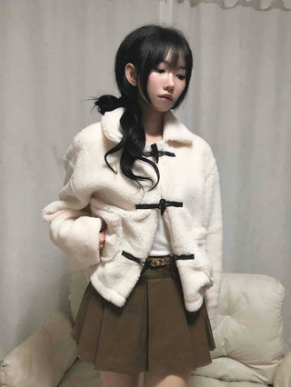 Comfortable Pleated Mini Skirt & Belt