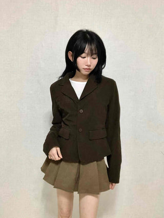 Comfortable Pleated Mini Skirt & Belt