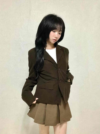 Comfortable Pleated Mini Skirt & Belt