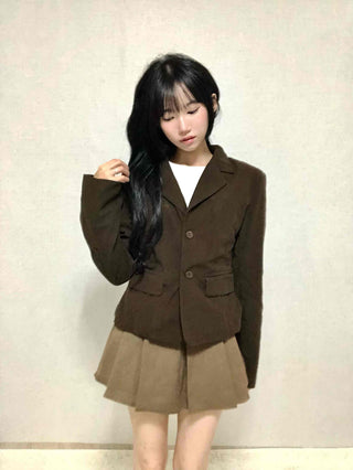 Comfortable Pleated Mini Skirt & Belt