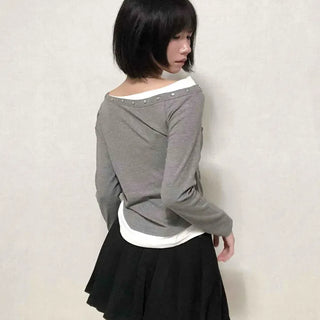 Pure Plain Pleated Mini Skirt
