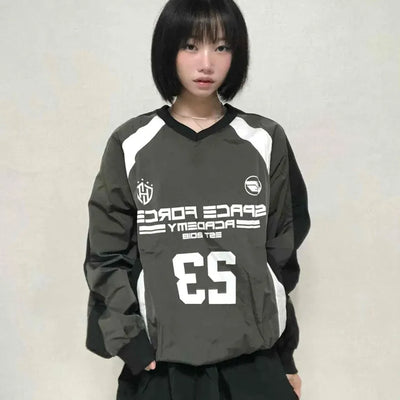 Casual Crinkly Oversized All-Season Sweatshirt