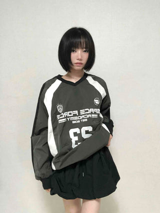 Casual Crinkly Oversized All-Season Sweatshirt